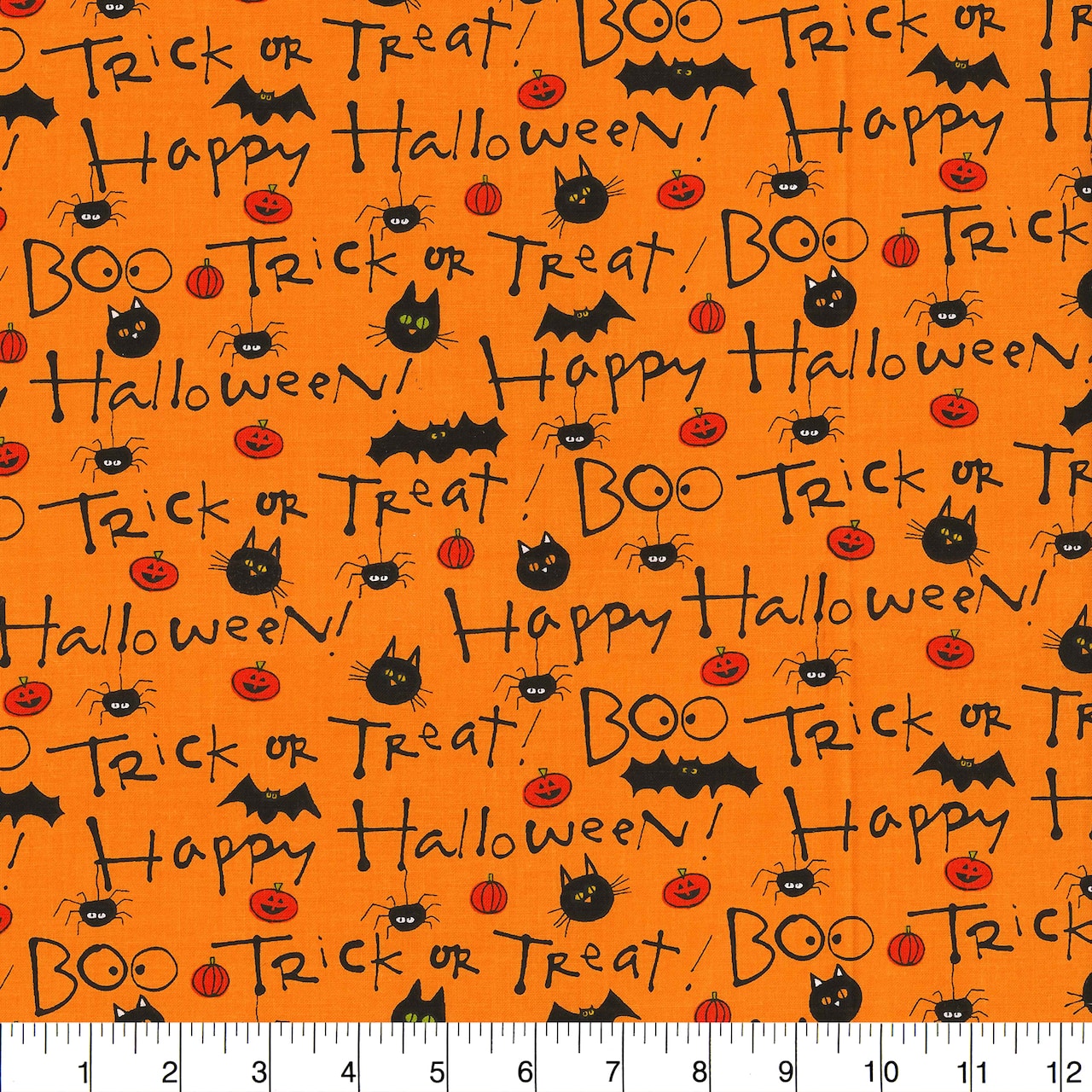 Fabric Traditions Halloween Orange Happy Halloween Home Décor Fabric